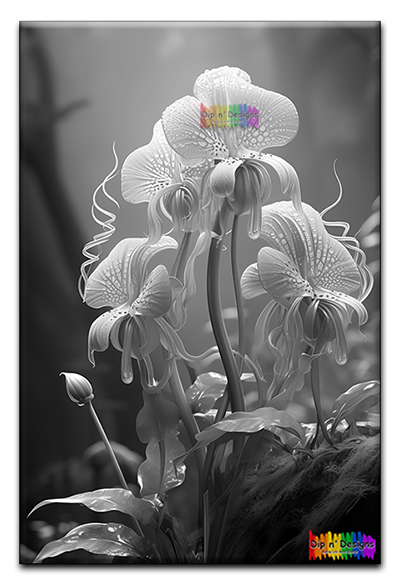 Elegant Lady Slipper Orchids - Uncolored - Dip n' Designs