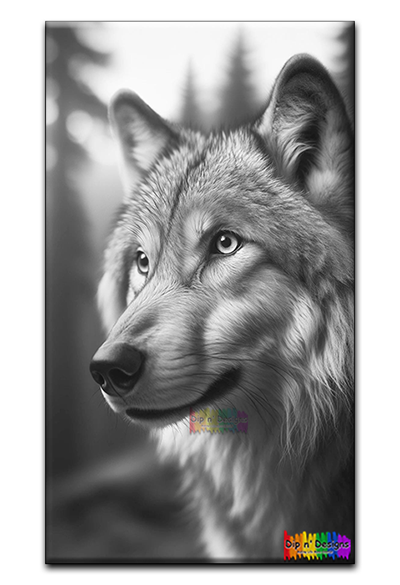 Gray Wolf - Uncolored - Dip n' Designs