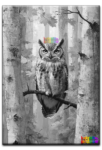 Owl Fall Painting - Uncolored - Dip n' Designs