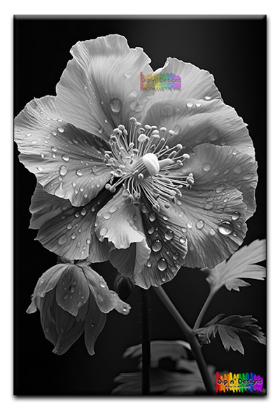 Poppy Flower - Uncolored - Dip n' Designs