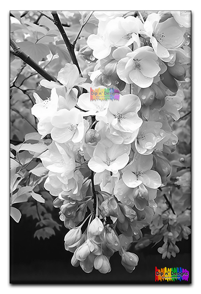 Sakura Flowers - Uncolored - Dip n' Designs