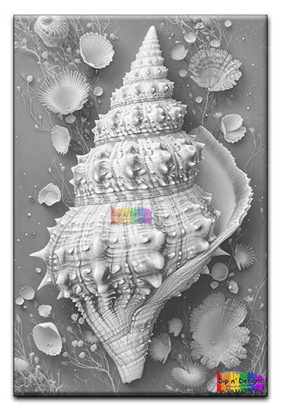 Seashell - Uncolored - Dip n' Designs