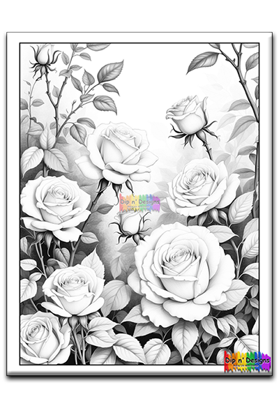 Seven Roses - Uncolored - Dip n' Designs