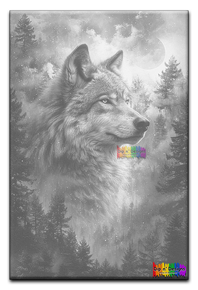 Striking Wolf - Uncolored - Dip n' Designs