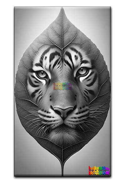 Tiger in Leaf - Uncolored - Dip n' Designs