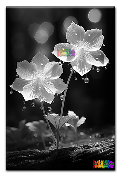 Two Hibiscus Flowers - Uncolored