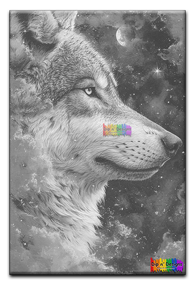 Wolf Profile Painting - Uncolored