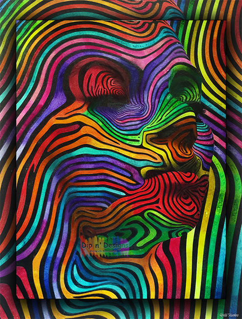 Abstract Woman - Dip n' Designs - Colored Pencil Wall Art