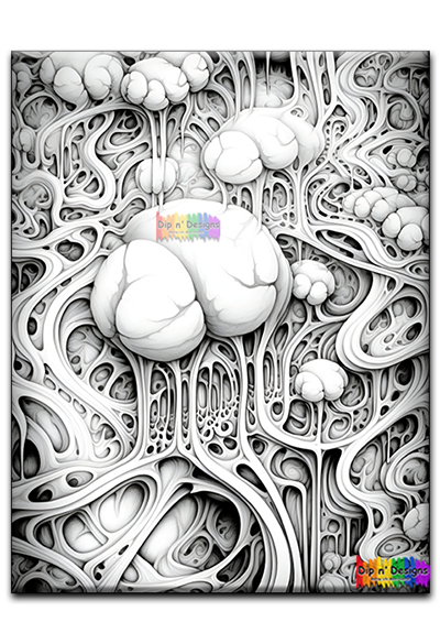 Abstract Art 1 uncolored - Dip n' Designs - Colored Pencil Wall Art