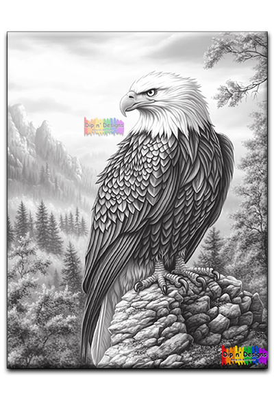 Captivating Eagle Eye uncolored - Dip n' Designs - Colored Pencil Wall Art