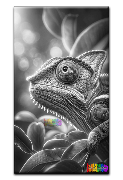 Chameleon uncolored - Dip n' Designs - Colored Pencil Wall Art
