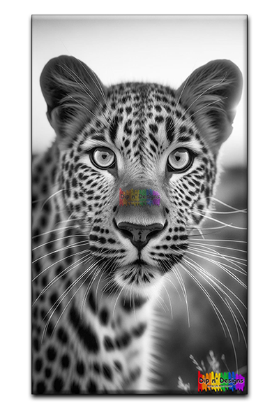 Cheetah 2 uncolored - Dip n' Designs - Colored Pencil Wall Art