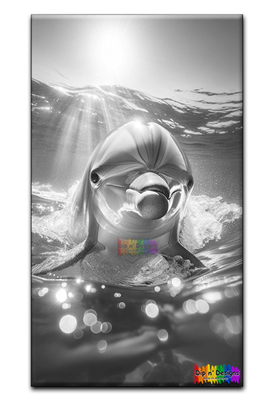 Dolphin Wall Art uncolored - Dip n' Designs - Colored Pencil Wall Art