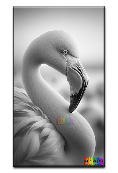 Flamingo Wall Art uncolored - Dip n' Designs - Colored Pencil Wall Art