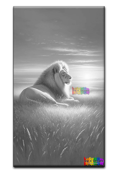 Lion 2 uncolored - Dip n' Designs - Colored Pencil Wall Art