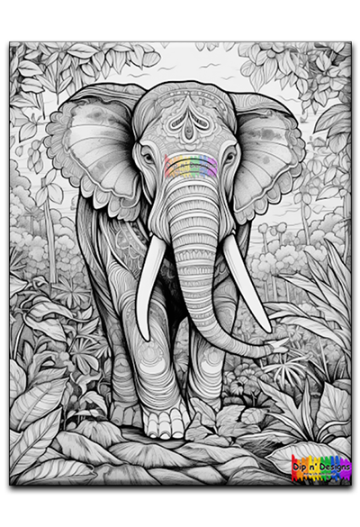 Thai Elephant - Dip n' Designs - Colored Pencil Wall Art