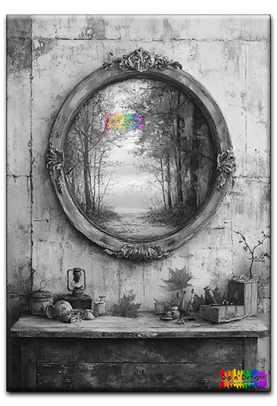 Vintage Fall Painting - Dip n' Designs - Colored Pencil Wall Art