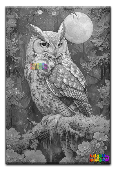 Owl Painting - Uncolored - Dip n' Designs