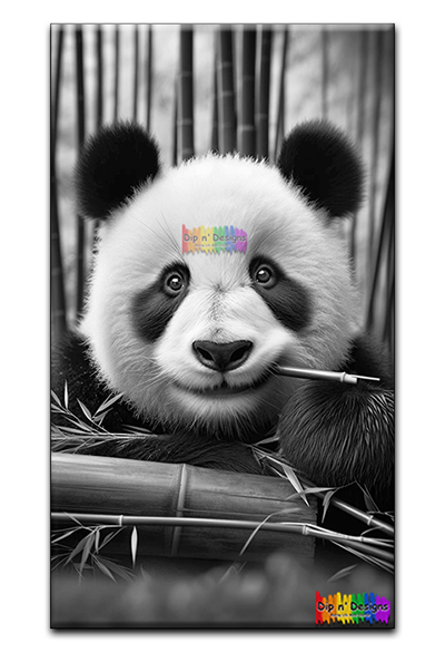 Panda Chewing Bamboo - Uncolored - Dip n' Designs