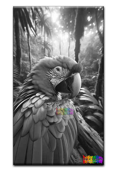 Parrot in Jungle - Uncolored - Dip n' Designs