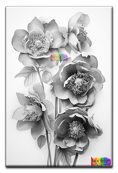 Peonies - Uncolored - Dip n' Designs