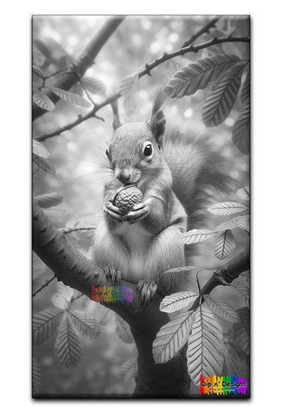 Squirrel - Uncolored - Dip n' Designs