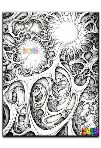 Abstract Art 10 uncolored - Dip n' Designs - Colored Pencil Wall Art