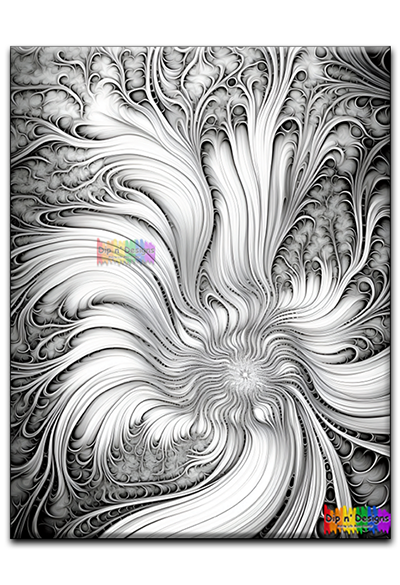 Abstract Art 11 uncolored - Dip n' Designs - Colored Pencil Wall Art