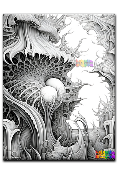 Abstract Art 15 uncolored - Dip n' Designs - Colored Pencil Wall Art