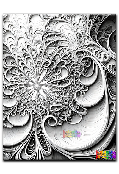 Abstract Art 19 uncolored - Dip n' Designs - Colored Pencil Wall Art