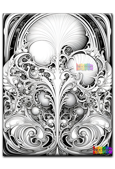 Abstract Art 20 uncolored - Dip n' Designs - Colored Pencil Wall Art