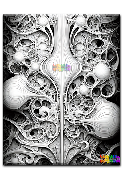 Abstract Art 21 uncolored - Dip n' Designs - Colored Pencil Wall Art