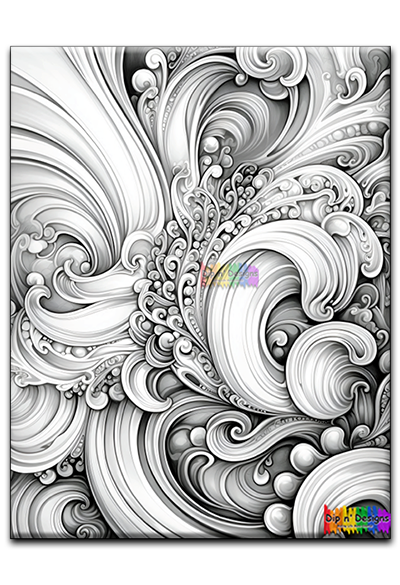 Abstract Art 5 uncolored - Dip n' Designs - Colored Pencil Wall Art