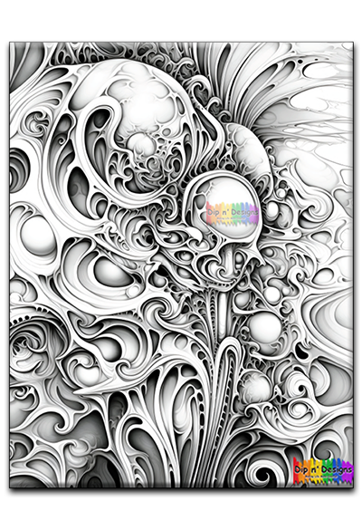 Abstract Art 2 - Uncolored - Dip n' Designs