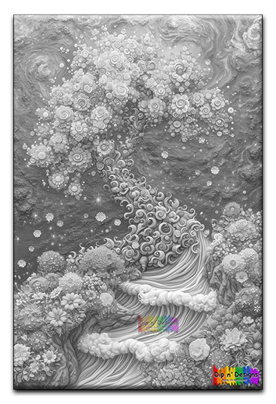 Artistic Tree 2 uncolored - Dip n' Designs - Colored Pencil Wall Art