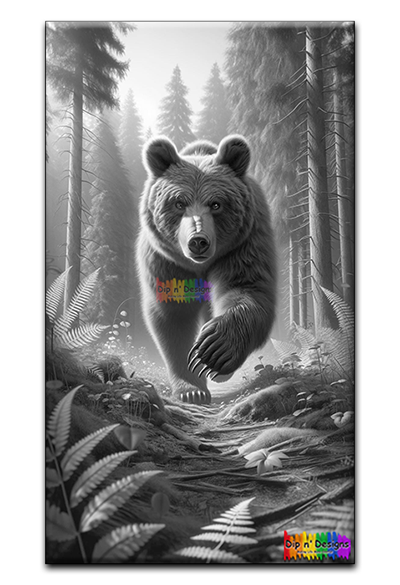 Bear uncolored - Dip n' Designs - Colored Pencil Wall Art