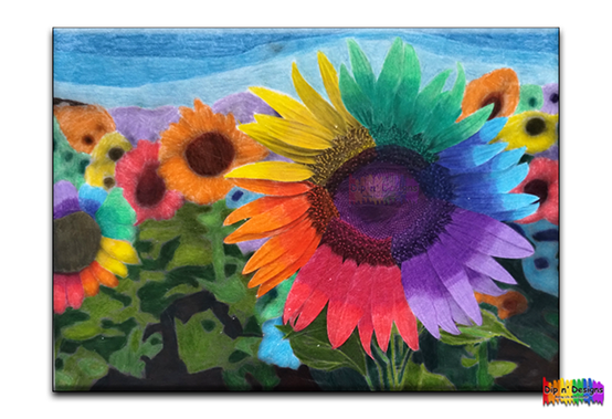 Field of Daisies - Dip n' Designs - Colored Pencil Wall Art