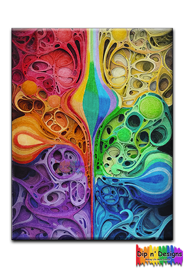 Flowing rainbow abstract art - Dip n' Designs - Colored Pencil Wall Art
