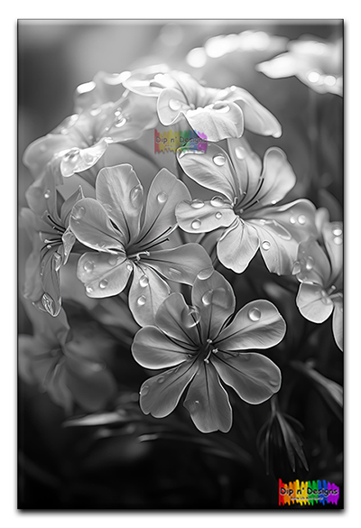 Geraniums uncolored - Dip n' Designs - Colored Pencil Wall Art