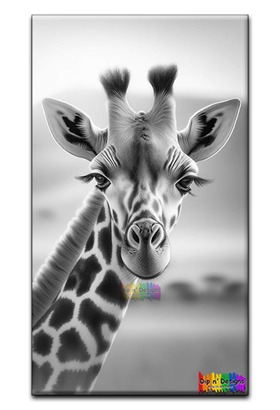 Giraffe uncolored - Dip n' Designs - Colored Pencil Wall Art