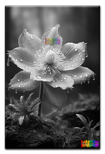 Hellebore Flower uncolored - Dip n' Designs - Colored Pencil Wall Art