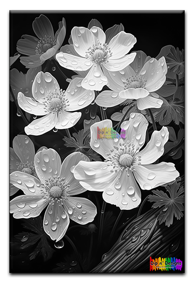 Hibiscus Flowers 2 uncolored - Dip n' Designs - Colored Pencil Wall Art