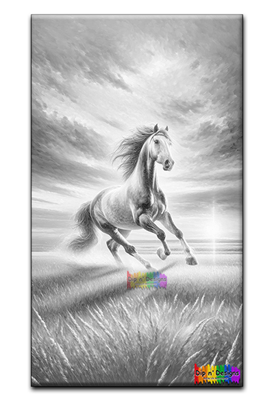Horse Beauty uncolored - Dip n' Designs - Colored Pencil Wall Art