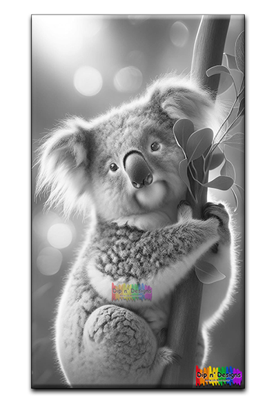 Koala Bear uncolored - Dip n' Designs - Colored Pencil Wall Art