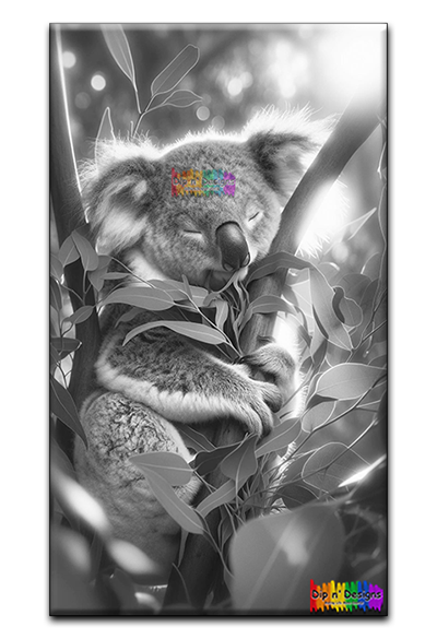 Koala Napping uncolored - Dip n' Designs - Colored Pencil Wall Art