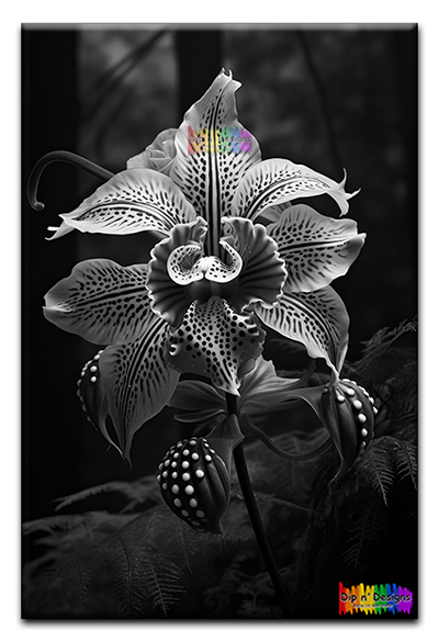 Lady's Slipper Orchid uncolored - Dip n' Designs - Colored Pencil Wall Art
