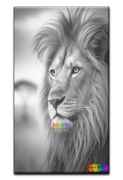 Lion uncolored - Dip n' Designs - Colored Pencil Wall Art