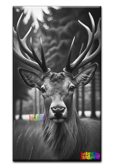 Male Deer Wall Art 2 uncolored - Dip n' Designs - Colored Pencil Wall Art