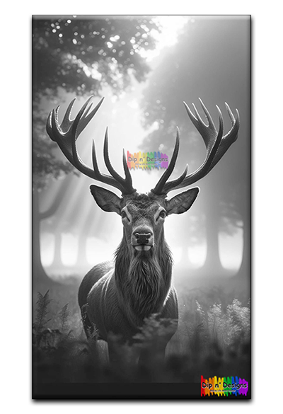 Male Deer Wall Art uncolored - Dip n' Designs - Colored Pencil Wall Art
