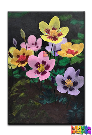 Snowdrop Anemone Flowers - Dip n' Designs - Colored Pencil Wall Art